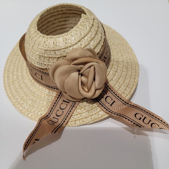 Labubu Straw Hat with Flower Accent #3 - Picture 1 of 2